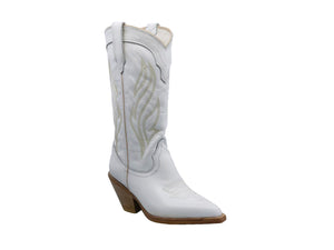 Bota Cowboy de Piel para Dama Triples Boots Delicias 36180 Blanco