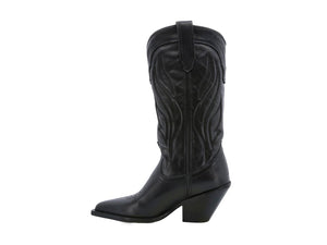 Bota Cowboy de Piel para Dama Triples Boots Delicias 36180 Negro