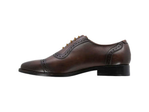 Zapato Bostoniano Suela De Cuero Triples Firenze 36151 Caoba Hombre